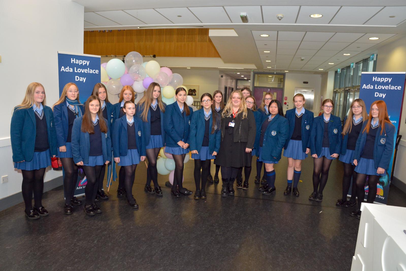 Ada Lovelace Day at Ashfield Girls' - Full Class Photo with Rebekka Campbell